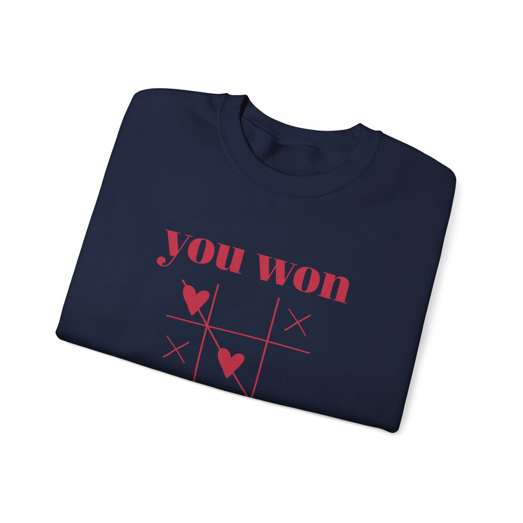 Valentine Tic-Tac-Toe "You Won My Heart" Sweatshirt