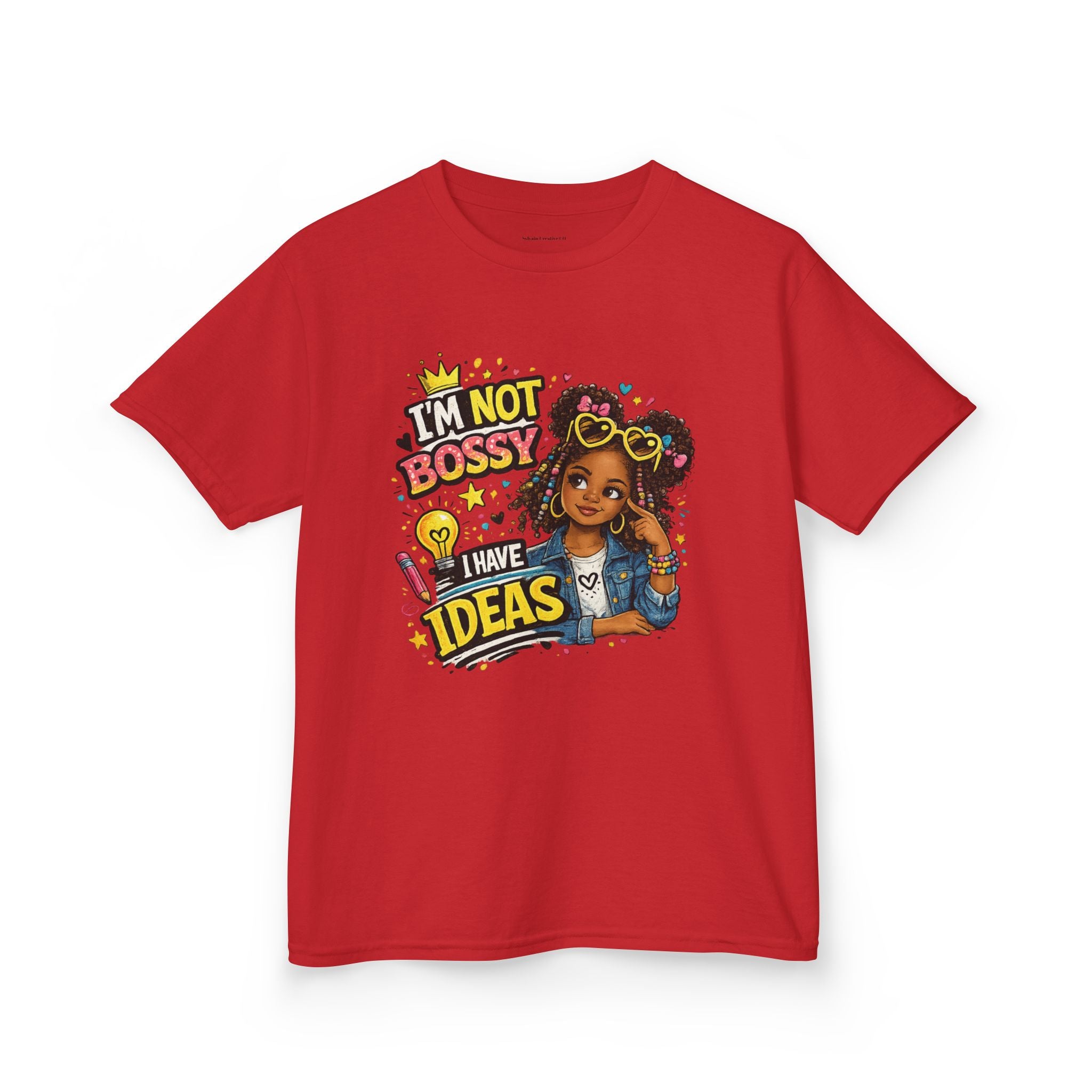 Kids Tee — “I’m Not Bossy I Have Ideas” Cute Confident Girl Graphic Shirt