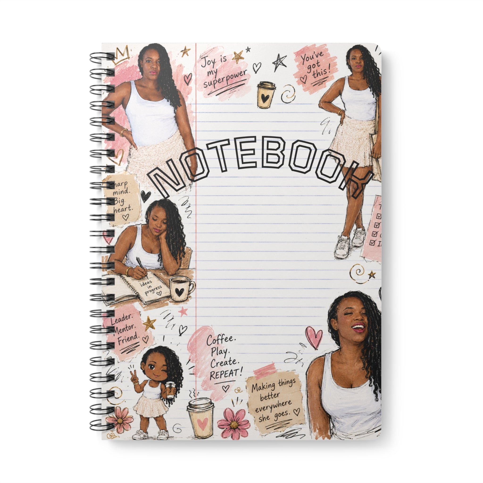 Collage Journal Girl Figures Notebook | Spiral A5 Wirobound