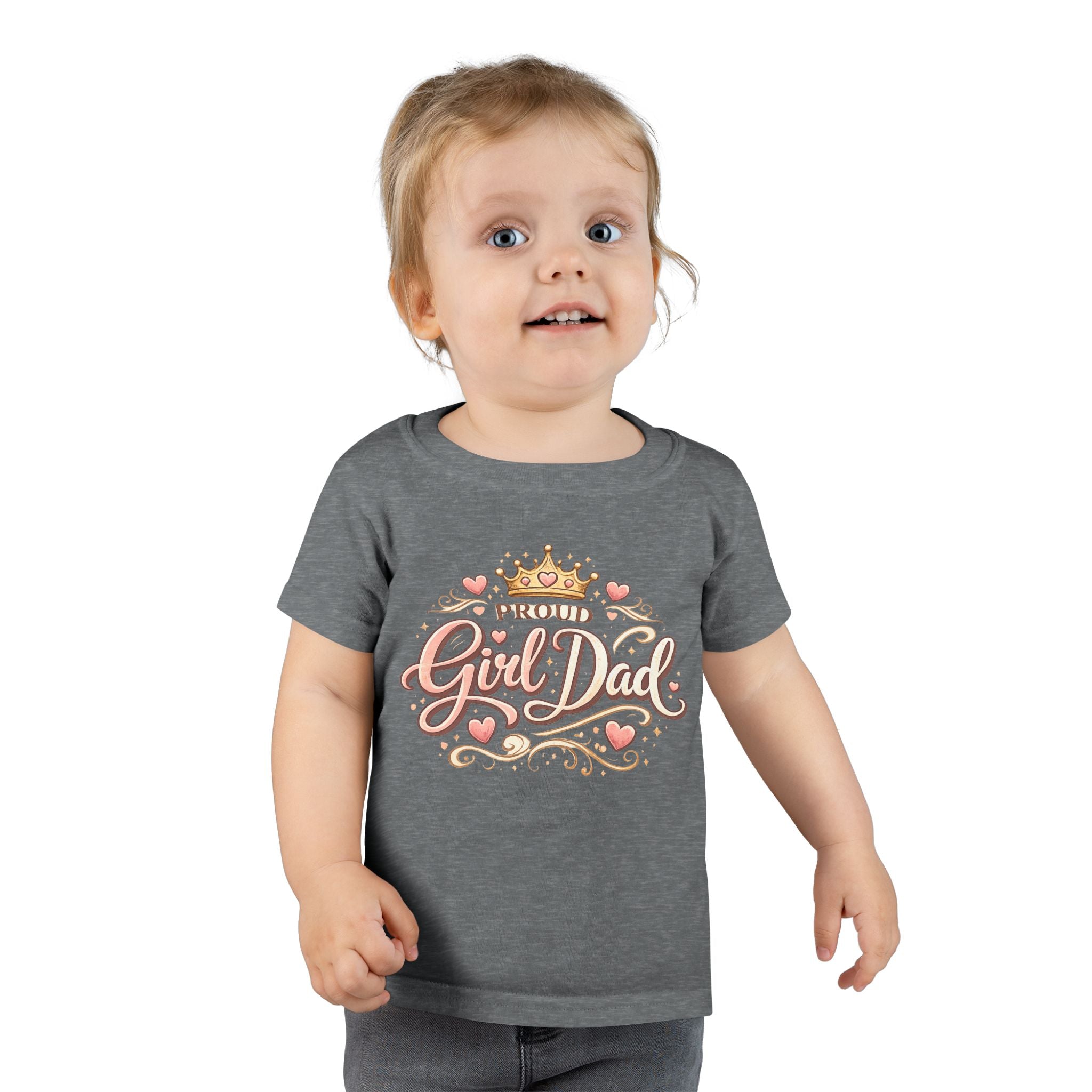 Toddler T‑Shirt — "Daddy's Girl Dad" Cute Crown & Hearts
