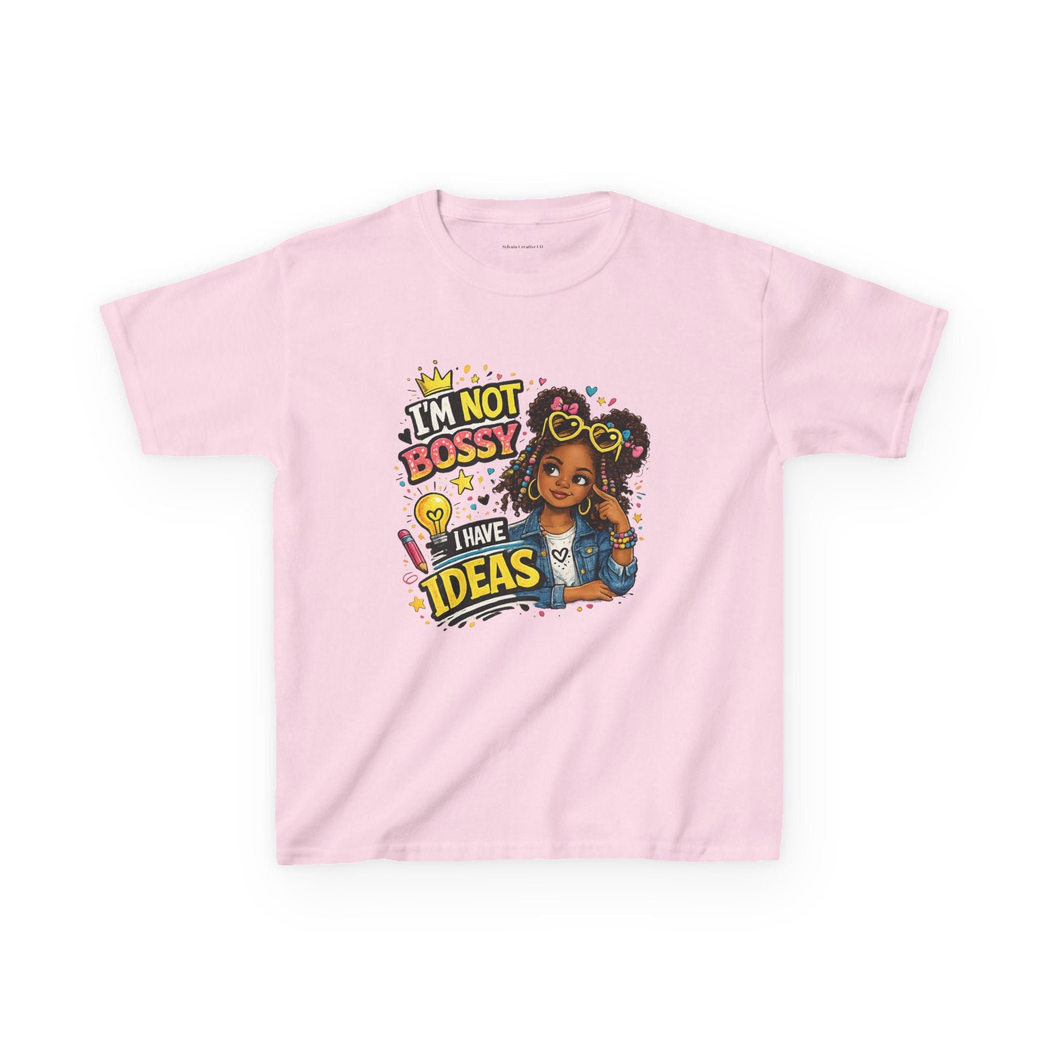 Kids Tee — “I’m Not Bossy I Have Ideas” Cute Confident Girl Graphic Shirt