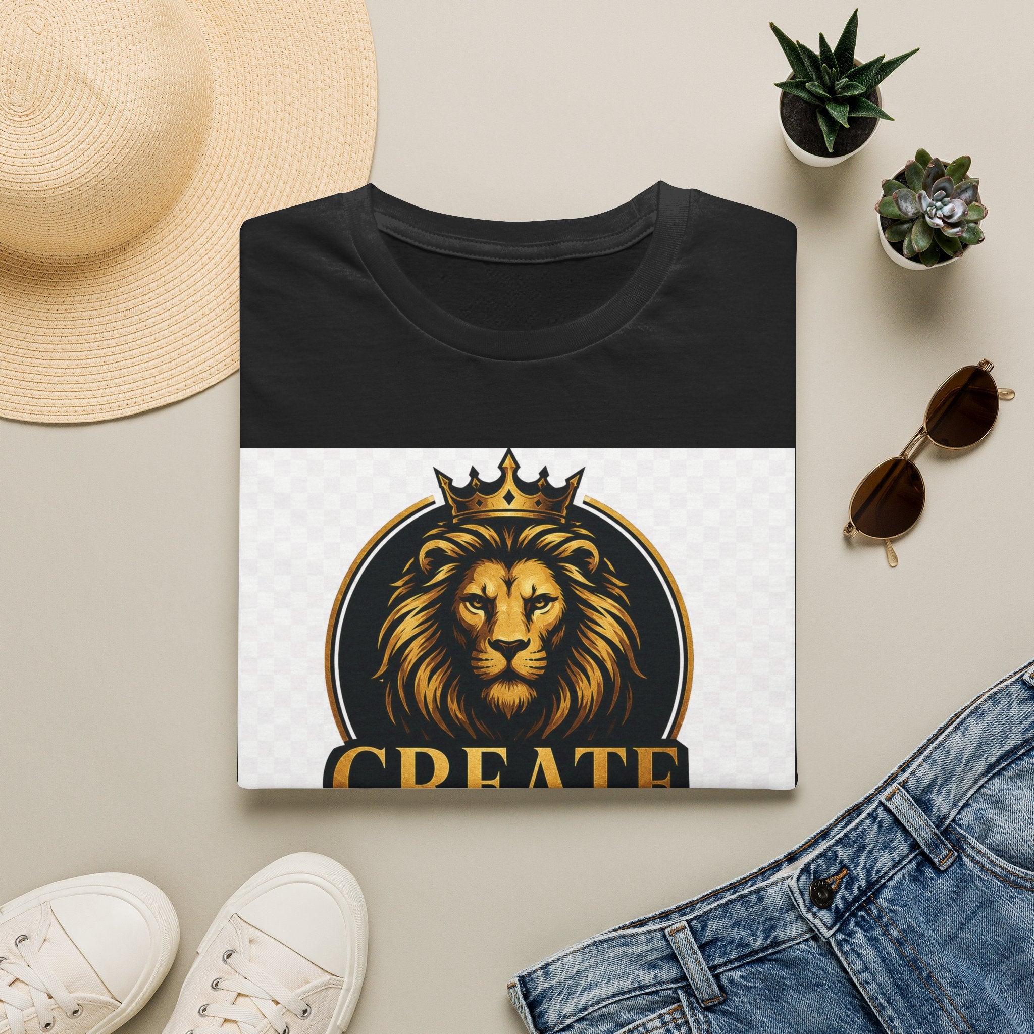 Create Inspire Impact Lion T-Shirt — Motivational Graphic Tee