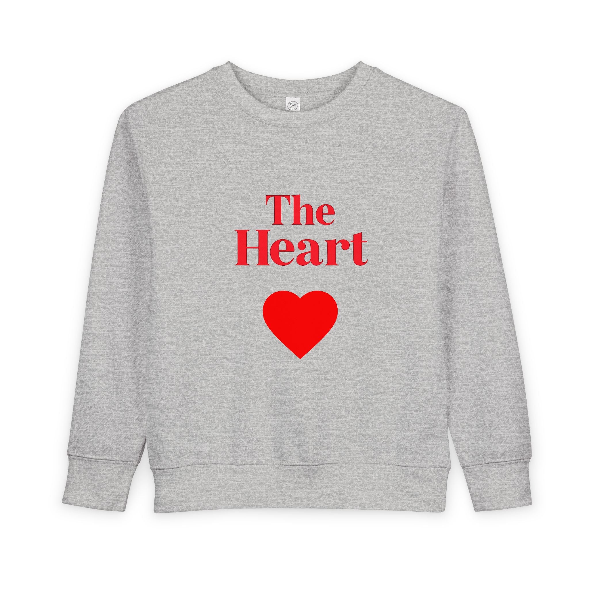 Toddler Sweatshirt - "The Heart" Red Heart Graphic Cozy Kids Pullover (Valentine's Day)