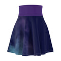Galaxy Mist Skater Skirt — Purple High-Waist Cosmic Print