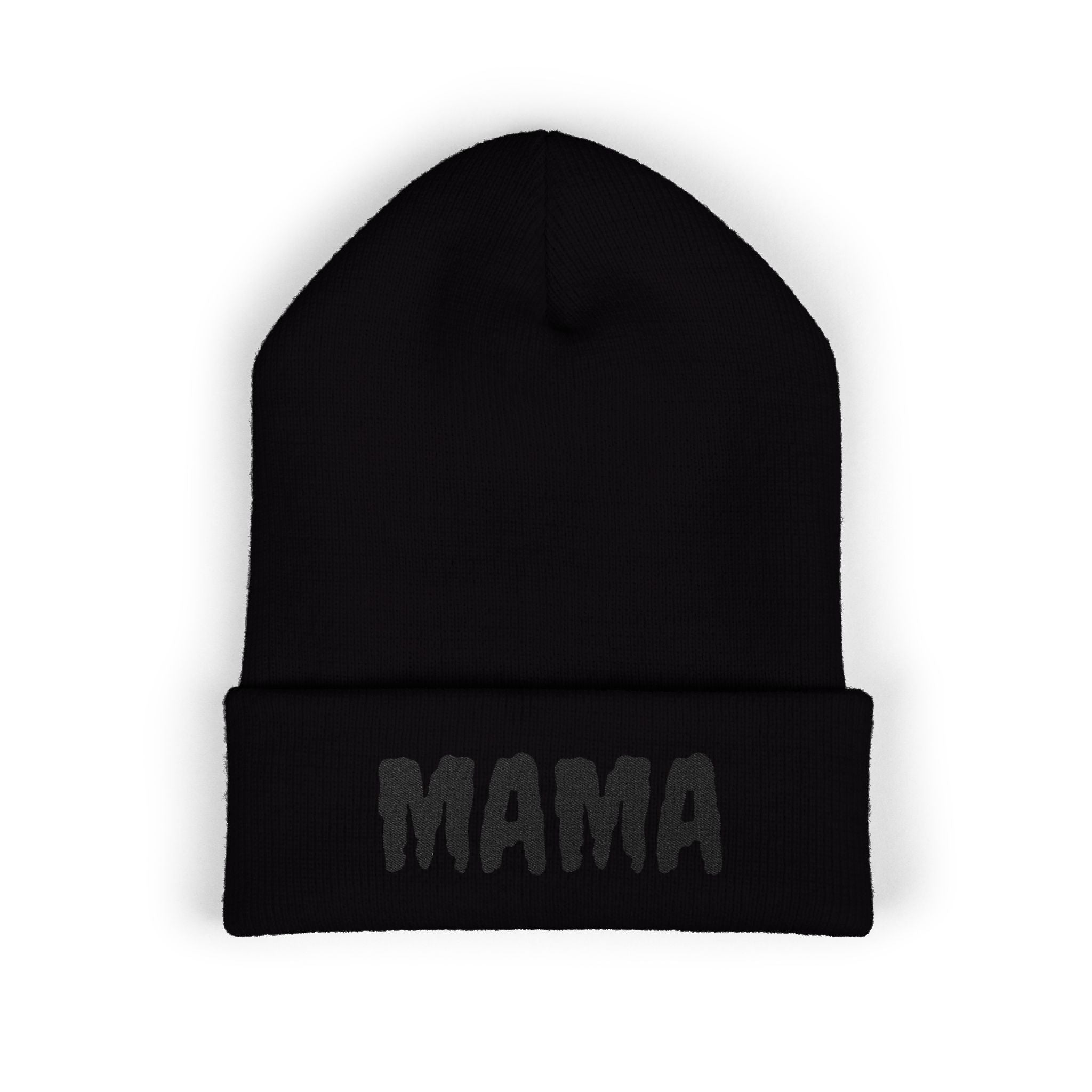 Mama Embroidered Cuffed Beanie — Cozy Mom Knit Hat, Perfect for Mother’s Day & Everyday Wear