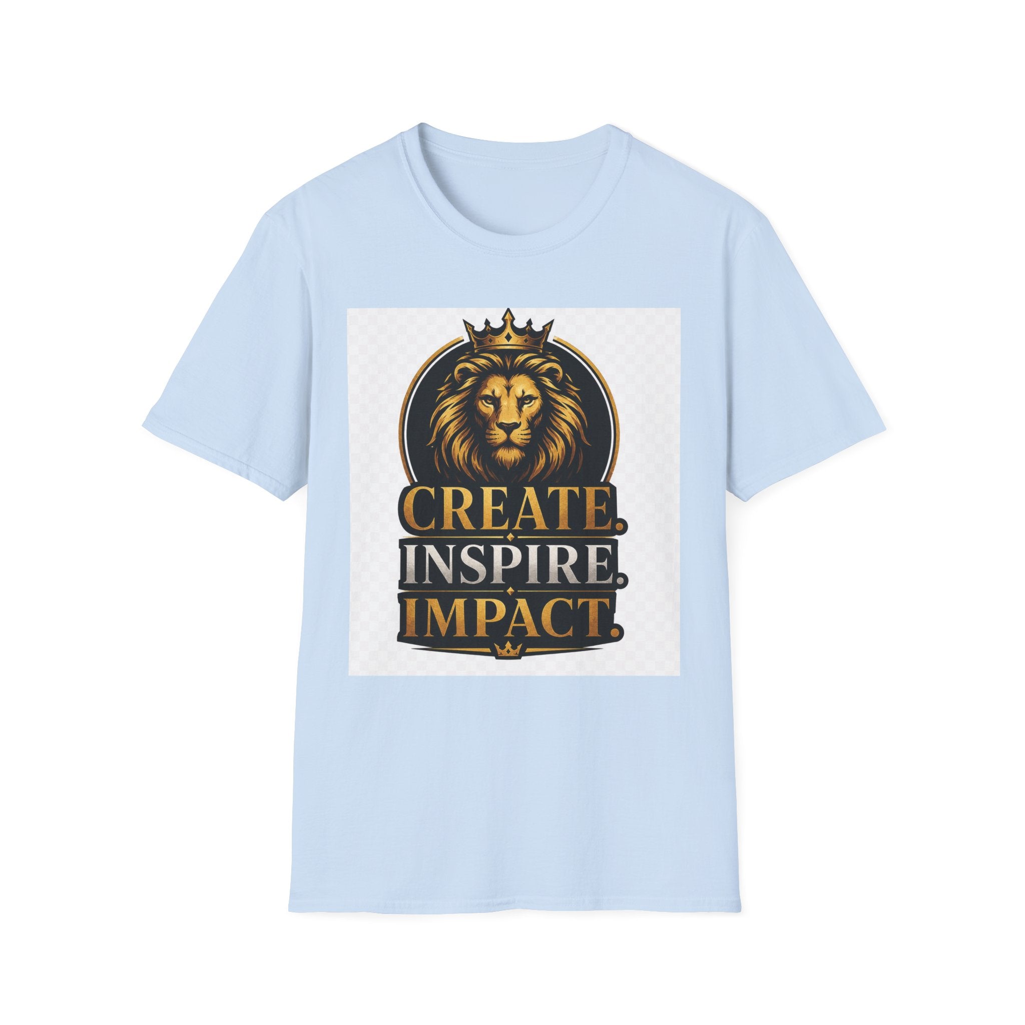 Create Inspire Impact Lion T-Shirt — Motivational Graphic Tee