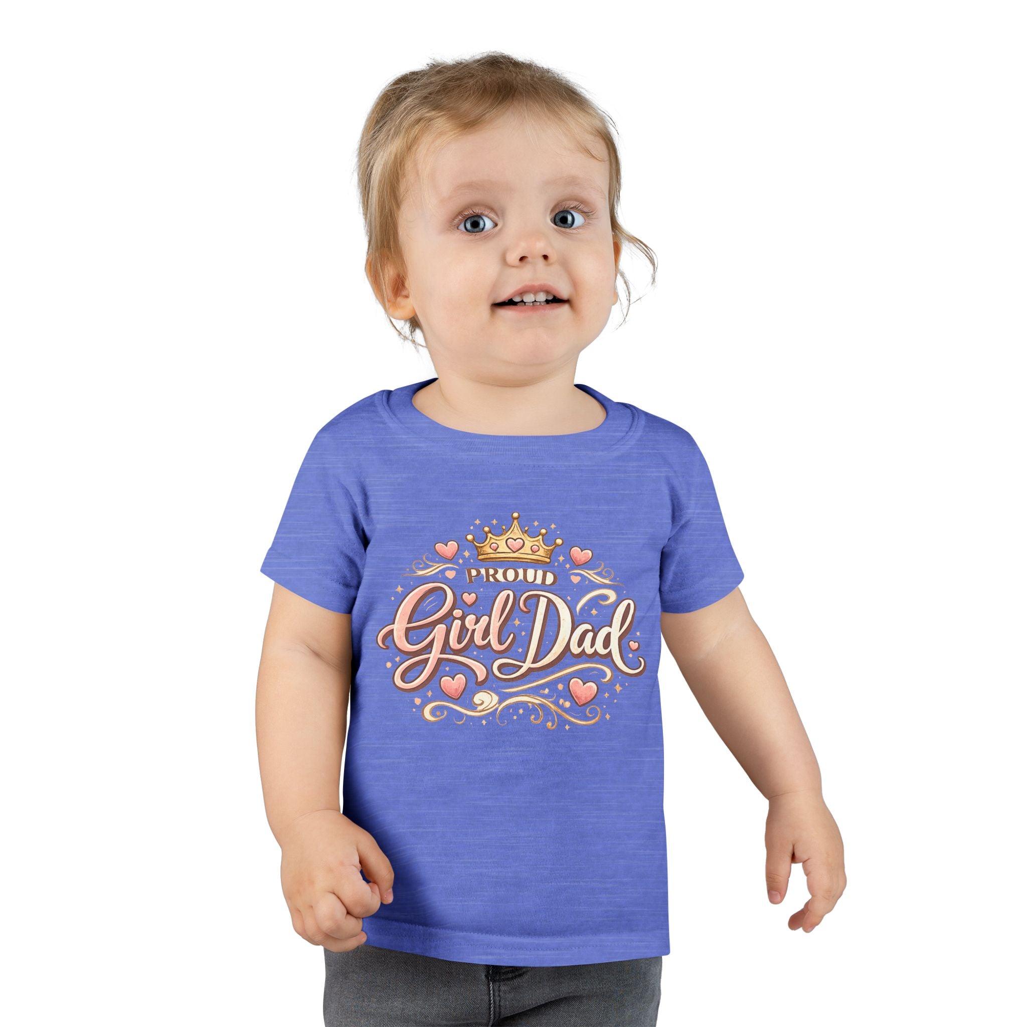 Toddler T‑Shirt — "Daddy's Girl Dad" Cute Crown & Hearts
