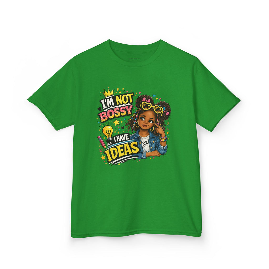 Kids Tee — “I’m Not Bossy I Have Ideas” Cute Confident Girl Graphic Shirt