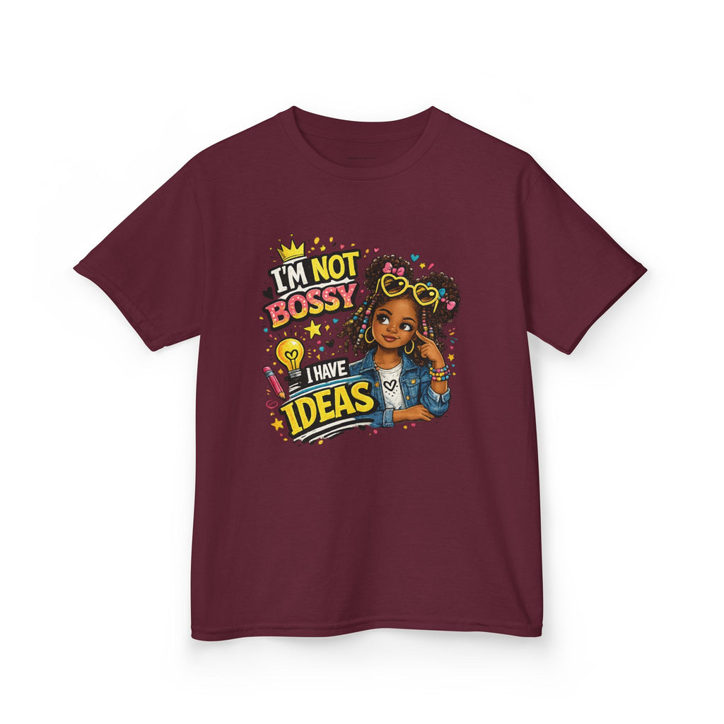 Kids Tee — “I’m Not Bossy I Have Ideas” Cute Confident Girl Graphic Shirt