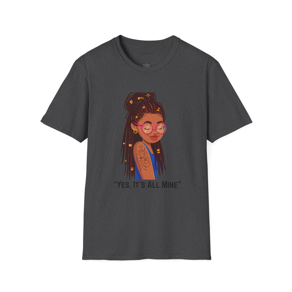 Graphic Tee — Afro Girl Illustration with "Yes, It’s All Mine"