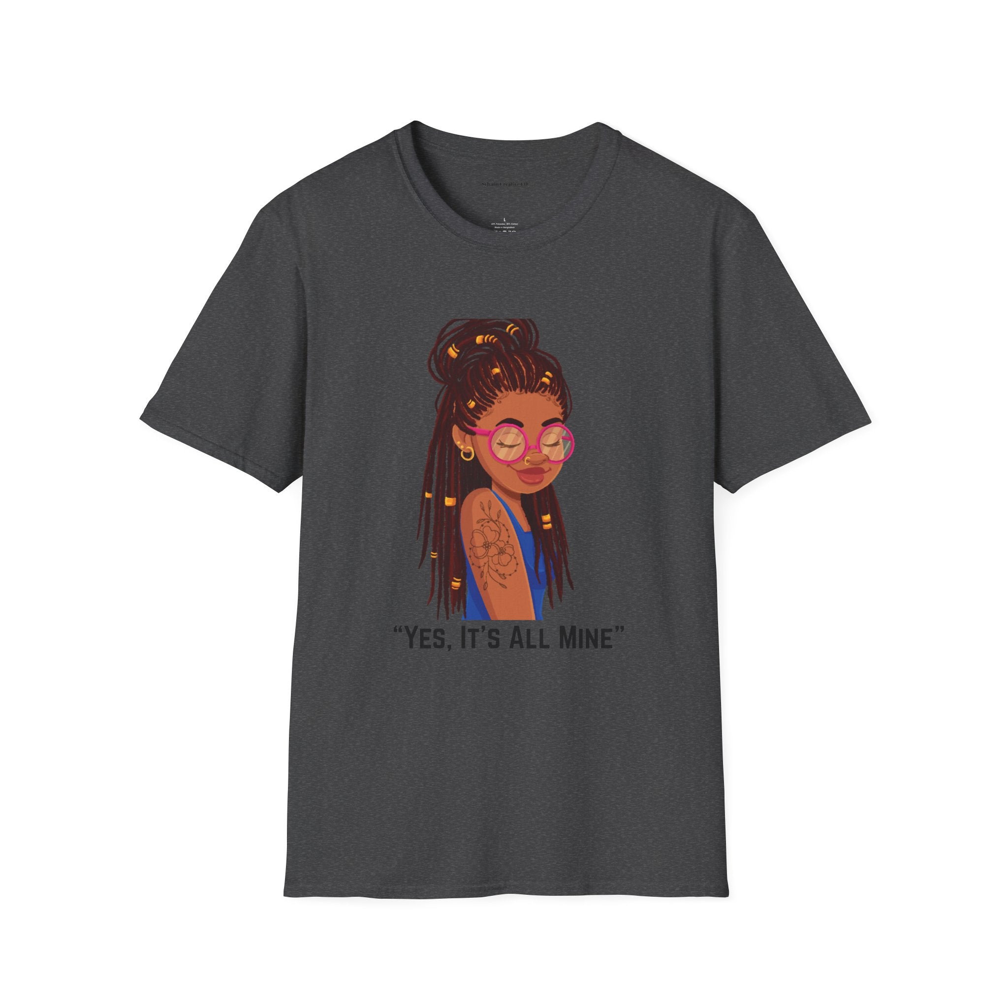 Graphic Tee — Afro Girl Illustration with "Yes, It’s All Mine"