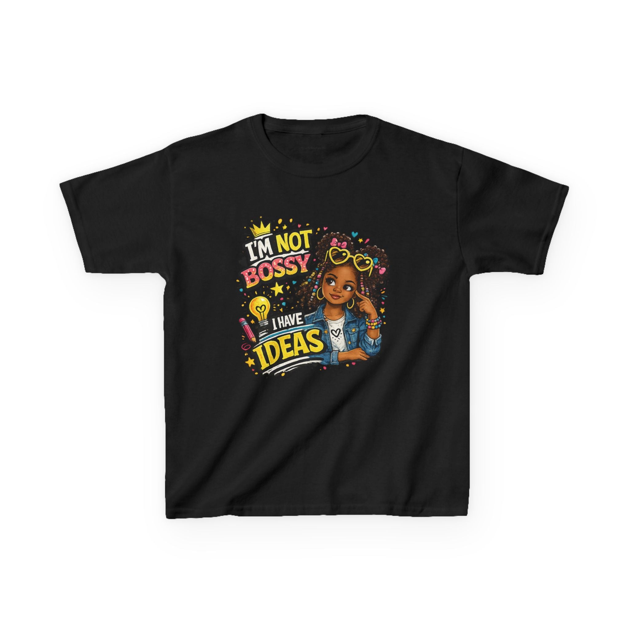 Kids Tee — “I’m Not Bossy I Have Ideas” Cute Confident Girl Graphic Shirt