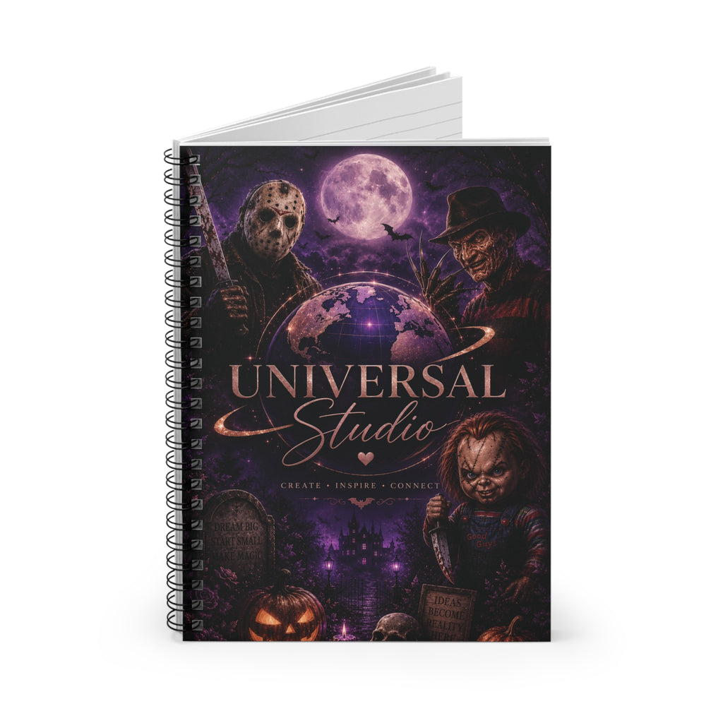 Horror Movie Villains Spiral Notebook — Universal Studio Halloween Ruled Journal