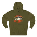 Built Different Hoodie — Retro Mountain "Train Harder, Work Harder" Graphic Hoodie
