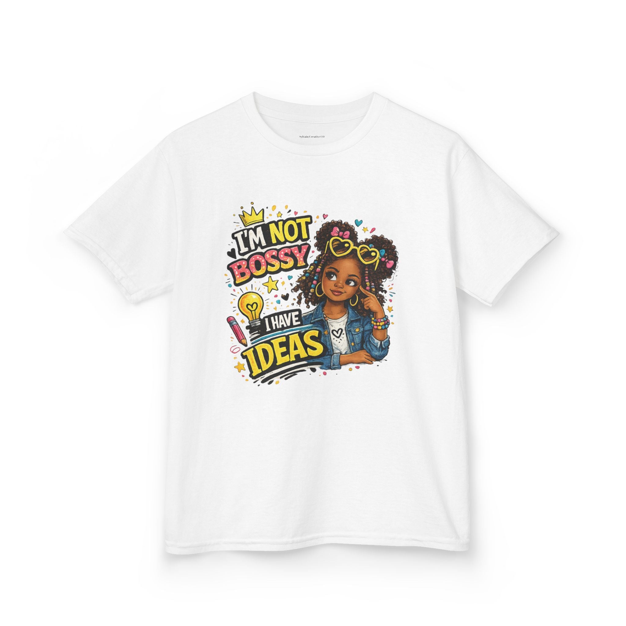 Kids Tee — “I’m Not Bossy I Have Ideas” Cute Confident Girl Graphic Shirt