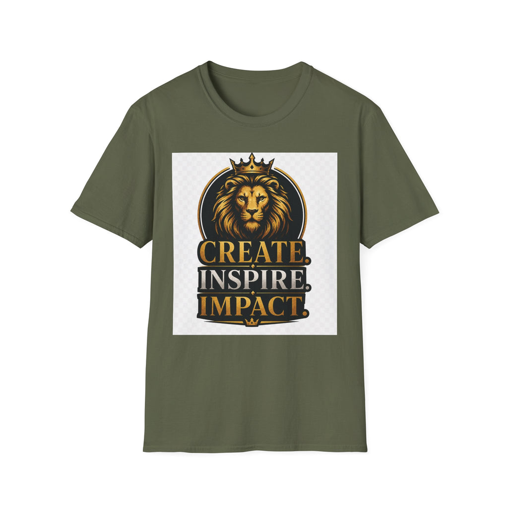 Create Inspire Impact Lion T-Shirt — Motivational Graphic Tee