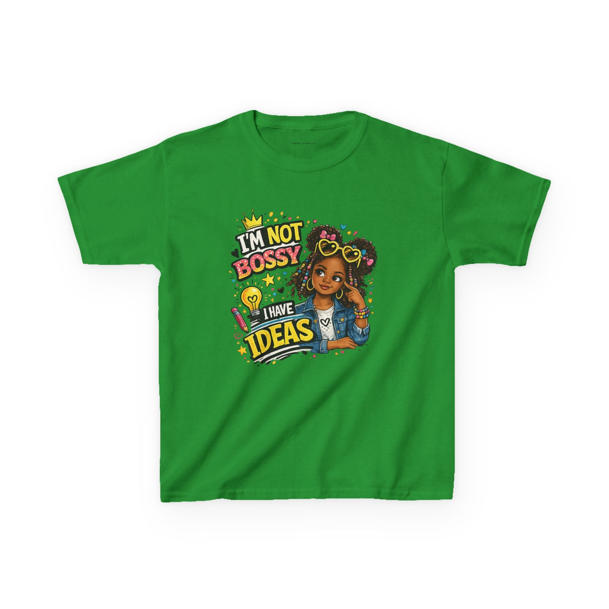 Kids Tee — “I’m Not Bossy I Have Ideas” Cute Confident Girl Graphic Shirt