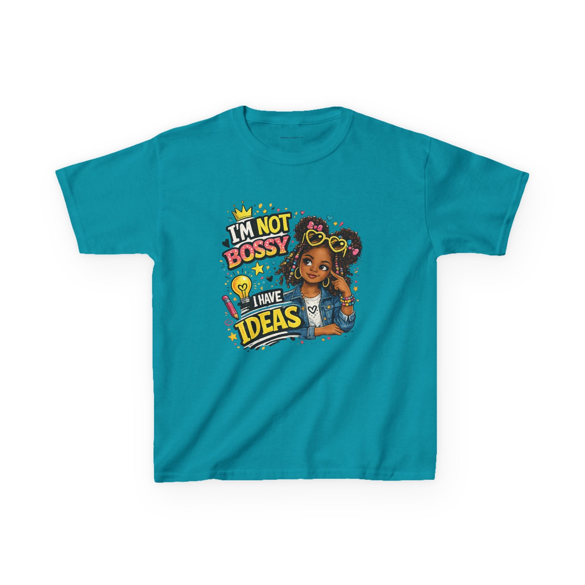 Kids Tee — “I’m Not Bossy I Have Ideas” Cute Confident Girl Graphic Shirt