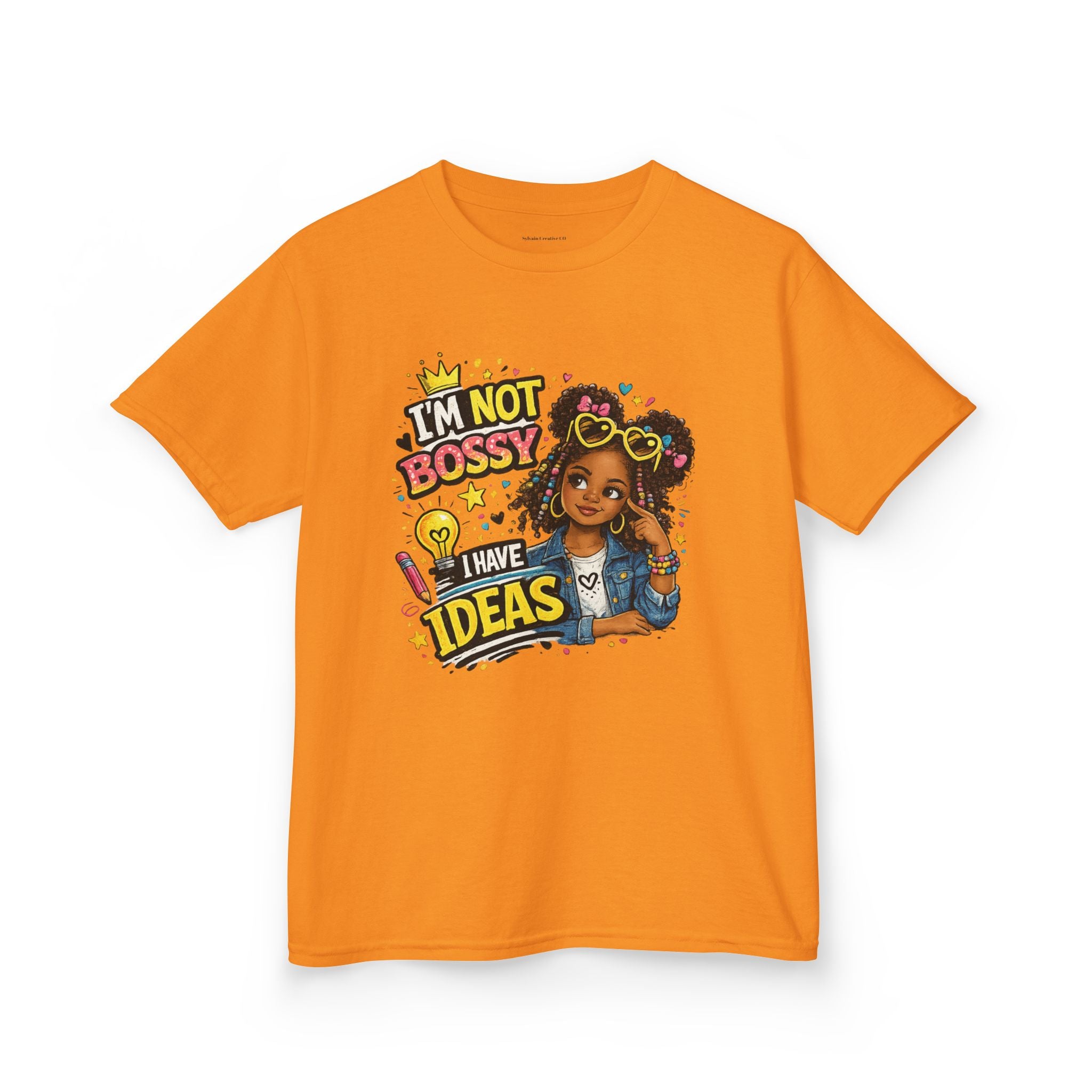 Kids Tee — “I’m Not Bossy I Have Ideas” Cute Confident Girl Graphic Shirt