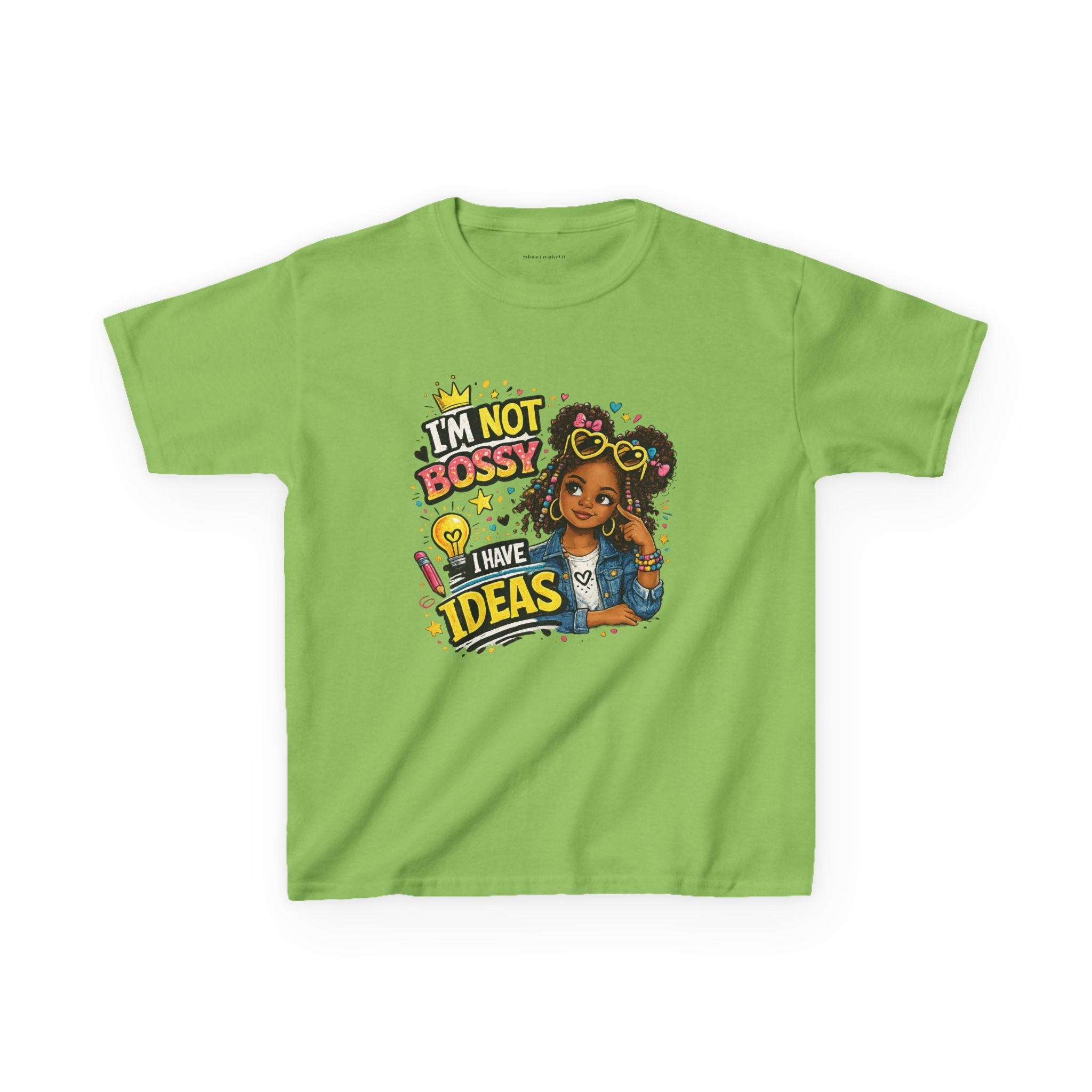 Kids Tee — “I’m Not Bossy I Have Ideas” Cute Confident Girl Graphic Shirt