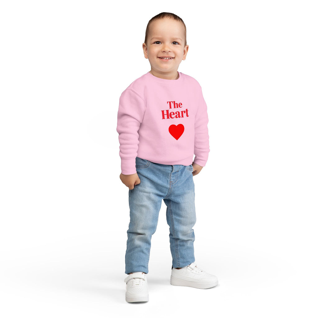 Toddler Sweatshirt - "The Heart" Red Heart Graphic Cozy Kids Pullover (Valentine's Day)